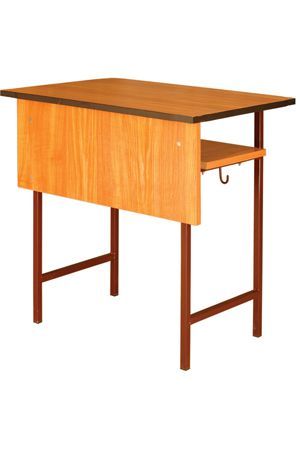 1 személyes négyzetcsővázas tanulóasztal - laminált asztallap, kerekített sarok