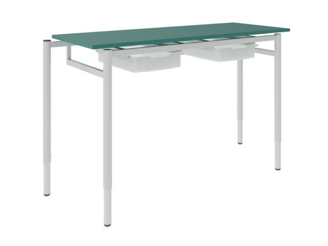 Flex Justy 2 személyes tanulóasztal, állítható magasságú, 2 fiókos - laminált lappal